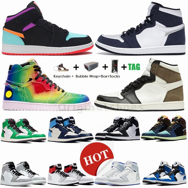 

luxurys retros designers jumpman 1 1s turbo lucky green dark mocha fur twist mens basketball shoes mid grey candy women trainers sneakers