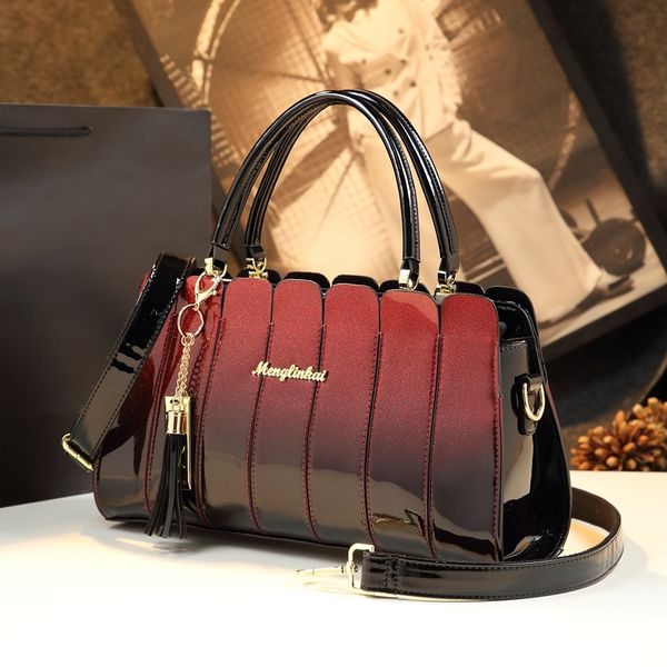 

fashion atmospheric patent leather messenger bag handbag women shoulder bag casual tote ladies party crossbody bags c0121