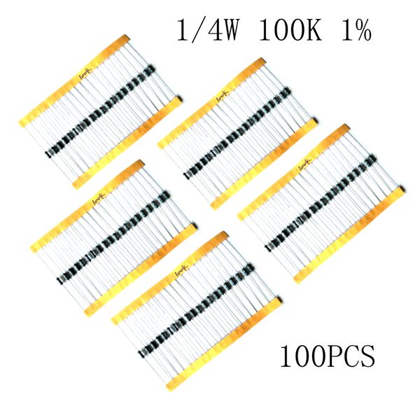 

100 pieces 1/4w metal film resistor precision resistor precision 1%