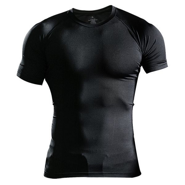 

muscle alive men's bodybuilding tight tee shirt fitness workout sportswear t-shirts brand casual gyms clothing solid, White;black