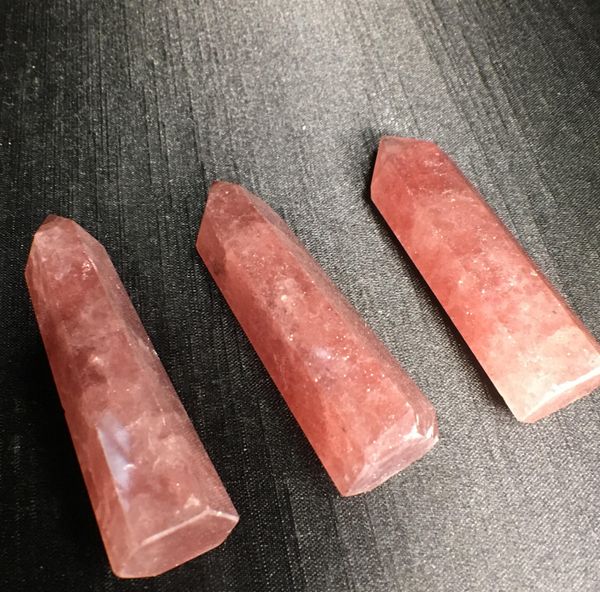 

natural strawberry stone wand red quartz crystal stone point crystal wand rock healing crystal gift polished wmtqii xhlight