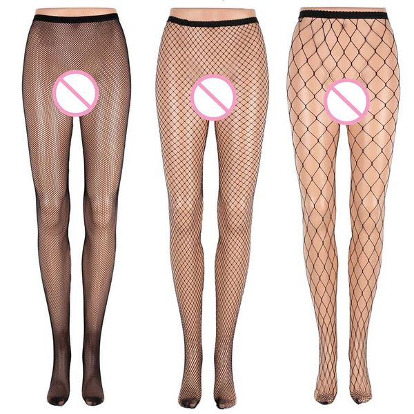 

summer women mesh transparent slim fishnet pantyhose party net holes black tights, Black;white
