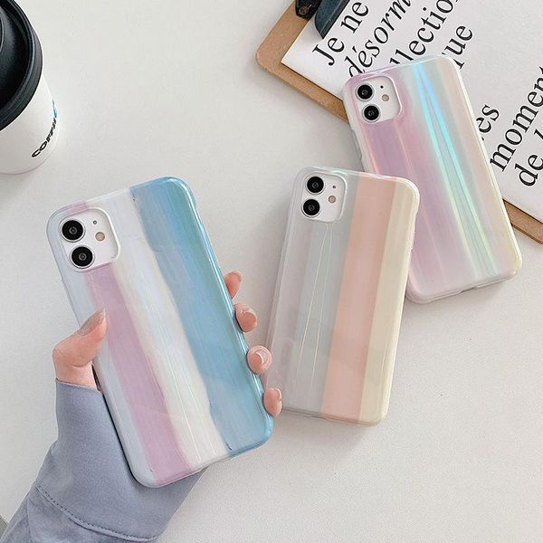 

gradent радуга телефон чехол для iphone 11 11pro max xr xs max x 6 6s 7 8 plus 11pro soft imd laser yxlshc cases2010