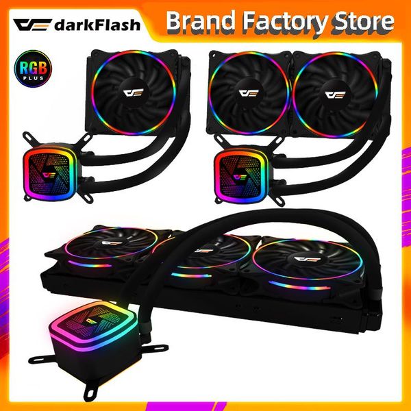 

fans & coolings darkflash dt water cooling pc computer cpu 120mm rgb fan 12v cooler integrated radiator 2011/am3+/am4 amd