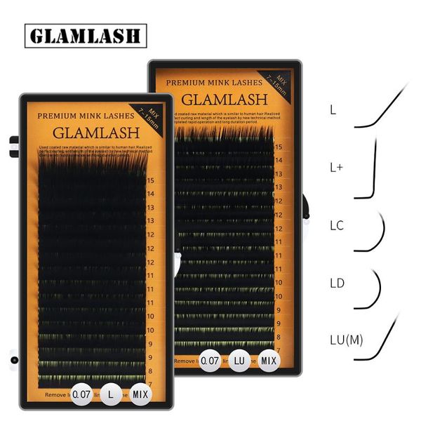

l/l+/lc/ld/lu/m curl mink eyelashes extension,16rows/tray mix mablack individual eyelashes,n/l curl makeup false lashes