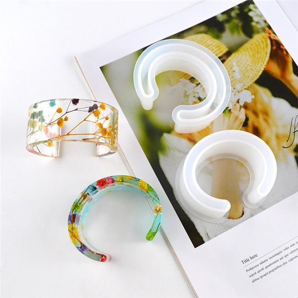 Andere von Ly aktualisierte transparente eiförmige Armbandform aus Silikon für Epoxidharz, echte Blume, DIY-Armbandformen mit offenem Design