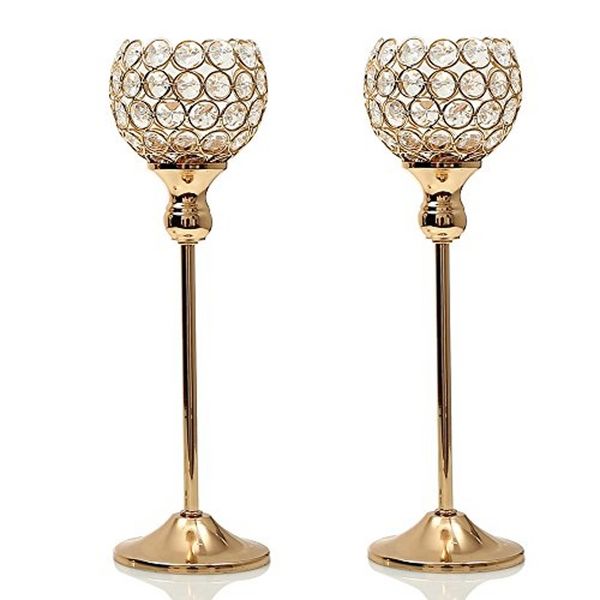 

crystal candle holders stand metal pillar candlesticks set wedding holiday decoration for home
