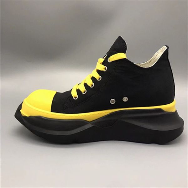 

2021ss dropship satin canvas thick sole yellow combination bottom personalized new season rock trainer street boots, Black