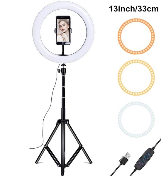 

13inch 33cm selfie led ring light with 1.6m tripod stand for makeup youtube video pgraphy lighting ring lamp