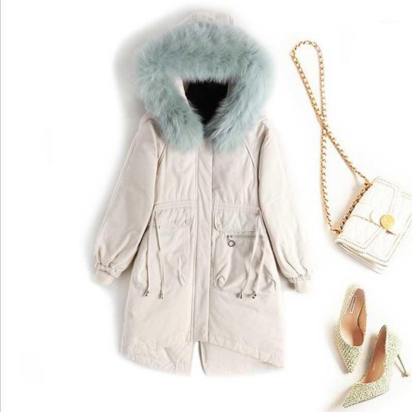 

women hooded long duck down jacket with fur collar fashion warm thickened coat lady europe and america down clothes1, Black