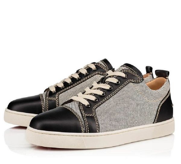 

luxury low leather mesh printed casual flats luxury red bottom shoes new for men women party designer sneakers lovers trainer footwear, Black