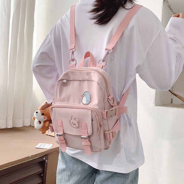 Zaino piccolo in tela stile coreano per le donne Zaino da viaggio di moda Borsa da scuola per il tempo libero Tote per borsa a tracolla Tennage Girl LJ200128