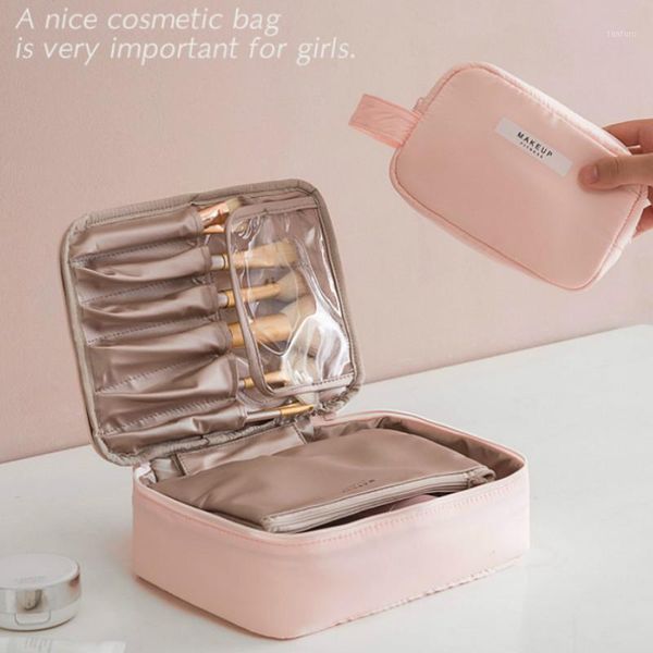 

pink storage bag large slider bags reclosable portable travel pockets cosmetic organizer phone charger baggies oo50sn1
