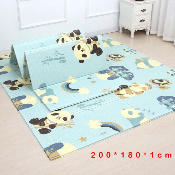 

200*180cm foldable cartoon baby play mat xpe puzzle children's mat baby climbing pad kids rug baby games mats lj200818