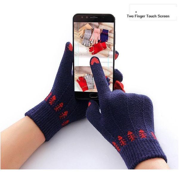 

glove women winter touch screen gloves thickening knitting wool luvas de inverno modis guantes mujer invierno coupl sqcfto, Black