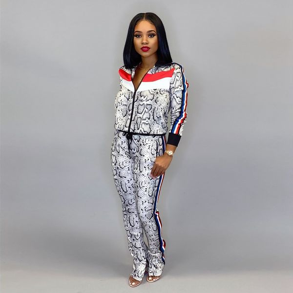 

ym-8508 women's long sleeve printed sports suit two piece set ym-8508 women's long sleeve printed sports suit coat ribbon coat two, Gray