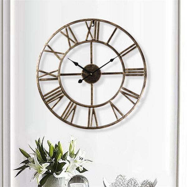

roman number wall clock creative iron wall clock roman decor living room