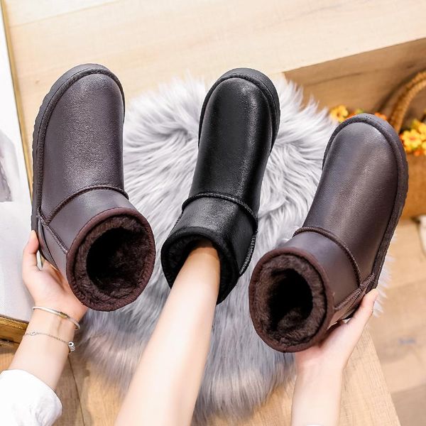

boots brand women's shoes leather booties flat heel clogs platform winter footwear low heels booties boots-women, Black