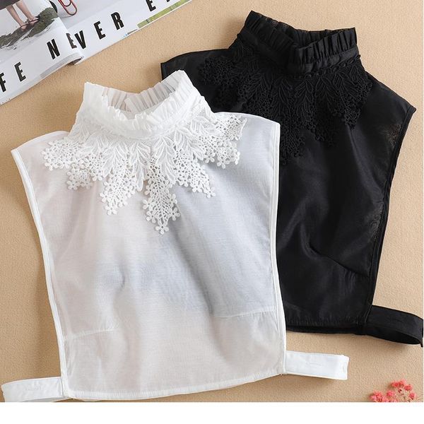 

vintage lace fake collar shirt 2020 embroidery fake collar for women detachable fake shirt collar women clothes acc jllqrr, Blue;red