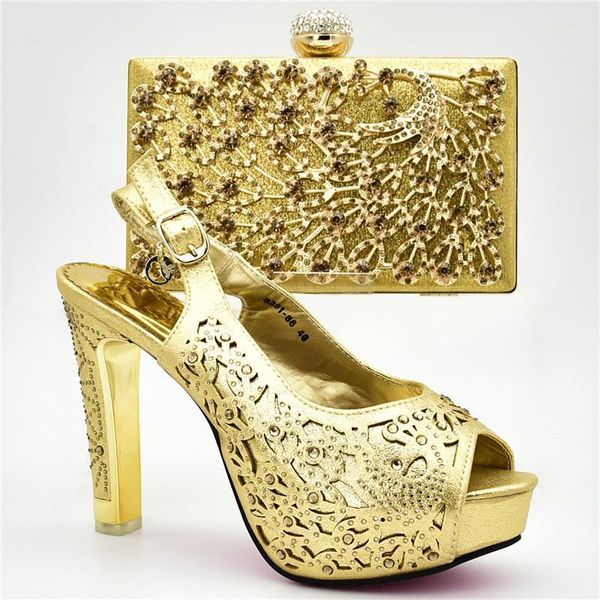 

dress shoes arrival italian with matching bags set decorated rhinestone woman high heel african party shoe bag set1, Black