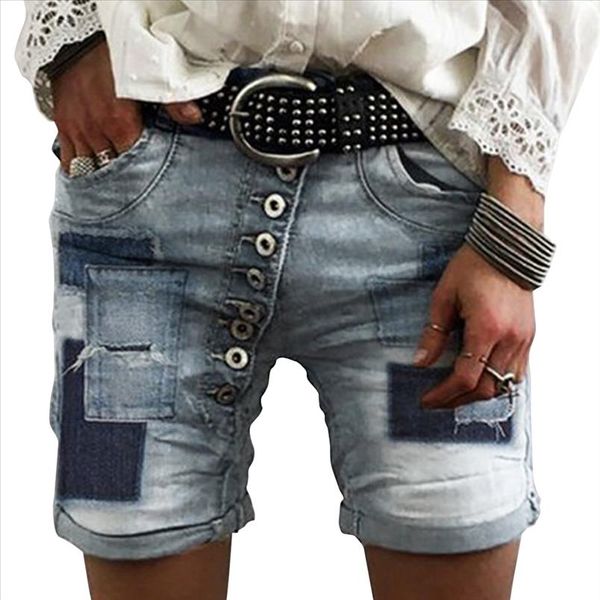 

summer denim shorts solid vintage wide leg high waist female loose womens summer knee length stretch short jeans, White;black