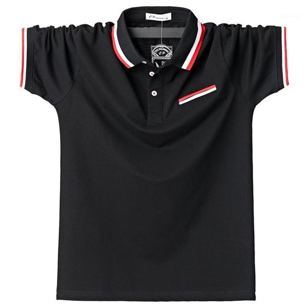 

men's polos breathable cotton short sleeve boys shirts summer casual turndown collar patchwork male stripe design 5xl1, White;black