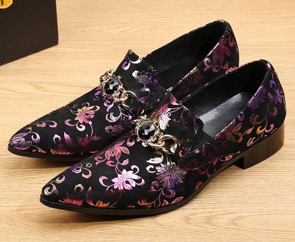 

men pointed toes slip on business casual leather dress shoes foreign trade pointed toes carved breathable elegant shoes men, Black