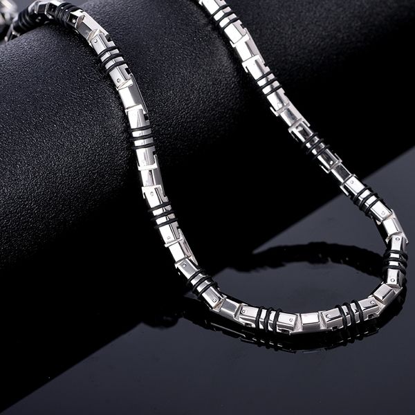 

trustylan solid stainless steel thick chain man necklace men hypoallergenic finished cross style mens long necklace gift for him 201013, Silver