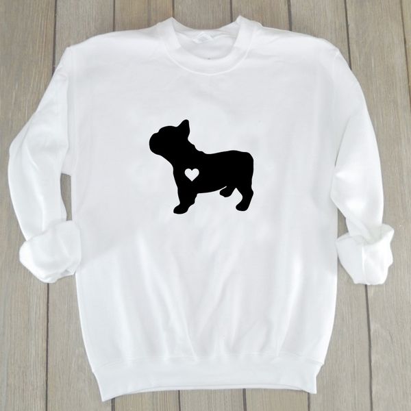 

french bulldog graphic sweatshirt crewneck pullover jumper women kawaii hoodie dog lover shirt tumblr clothes drop shipping y200915, Black