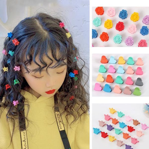 

hair accessories -100pcs/set ins candy clip grab color issuance girls flower clips child headdress baby accessories1, Slivery;white
