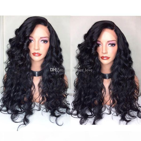 

customized 10a human hair wigs for black women brazilain peruvian body wave loose wave full lace wigs and lace front wigs, Black;brown