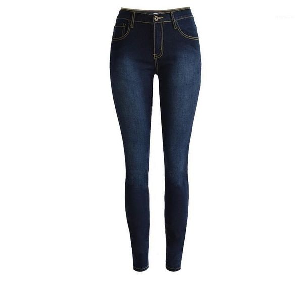 

2020 new fashion women's pants stretch tight high waist jeans ladies blue pencil casual slim jeans1