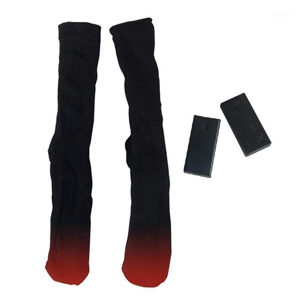 

women men electric heat socks battery foot heating cycling hiking winter warm outdoor bike sock1 sports, Black