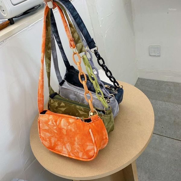 

fashion tie dye printed handbag totes women nylon casual shoulder underarm shoulder bags portable travel purse clutches1
