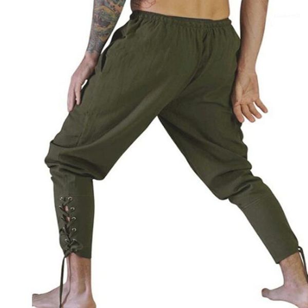 

men's pants men trousers leg bandage loose pant for man's cosplay costume hip hop pants1, Black