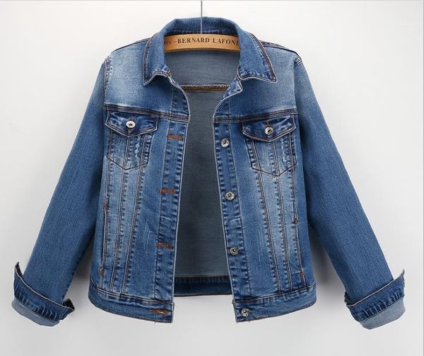 

2019 jeans jacket light blue bomber short denim jakcets jaqueta casual ripped jeans coat long sleeve 2xl outwear jacket coat1, Black;brown