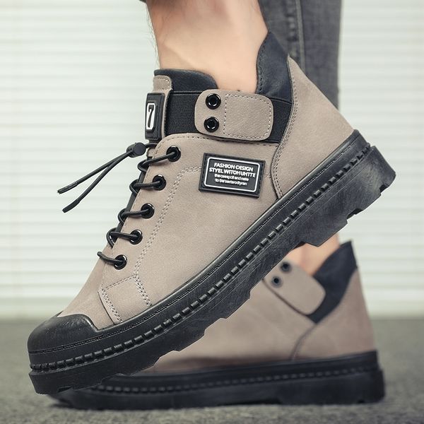 

autumn winter new fashion comfortable men shoes comfortable sneakers men men leather casual shoes zapatos hombre, Black