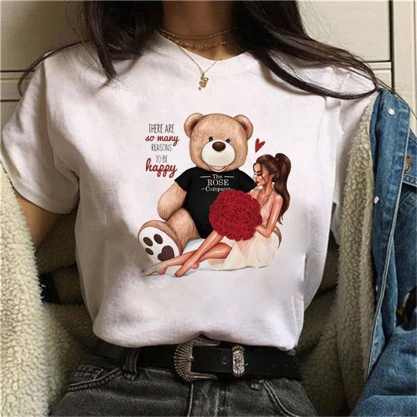 

women's t-shirt women's fashion harajuku graphic printing t-shirt korean casual short sleeve clothes women, White