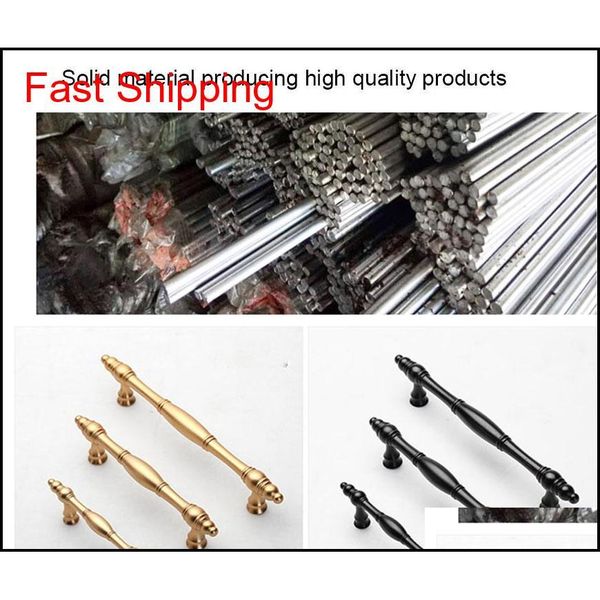

64mm 96mm 128mm modern simple gray black gold kitchen cabinet cupboard handle 5" retro style aluminum alloy qylfww new_dhbest