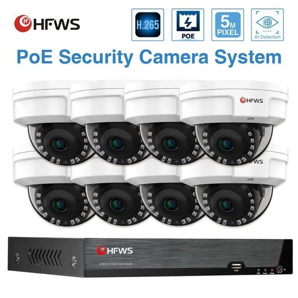 

wireless camera kits hfws surveillance h.265 security system kit video poe ip 5mp cctv syst...1