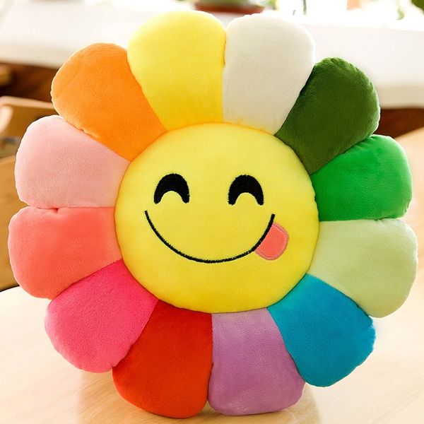 

2020 style throw pillow colorful sunflower cushion smiley face sunflower cushion cushion pillow stuffed toy doll birthday gift girl