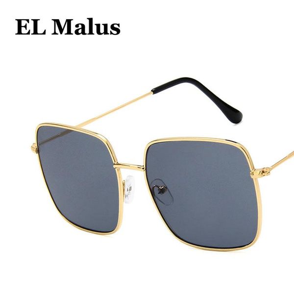

sunglasses [el malus]big metal frame square women men oversized vintage brand designer pink black sun glasses eyewear sg060, White;black