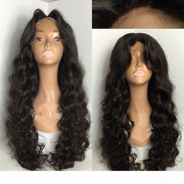 

brazilian,indian,malaysian body wave human natural color hair full lace wigs lace wigs with baby hair, Black;brown