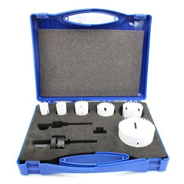 

9 pieces / set m42 metal 22-68mm powerful drill cutting kit drilling tools bimetal woodworking cylindrical hole saw hss accessor