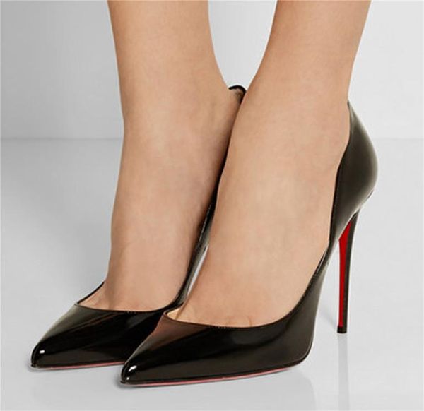 

пользовательские марка женщины stiletto цвет модный леди заостренный носок высокие каблуки основания насоса ботинок высокой пятки женщин лед, Black