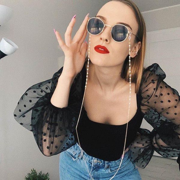 

2020 chic fashion reading glasses chain for women luxury sunglasses cords casual pearl beaded eyeglass chain for glasses women h jllmhi