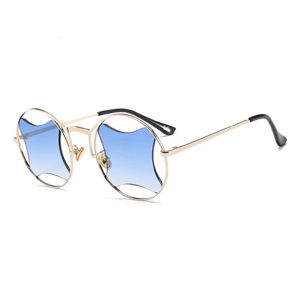 

2021 new luxury round sunglasses women retro style metal frame sun glasses fashion lady oculos shades goggles 18034-3df, White;black
