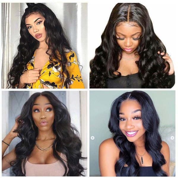 

brazilian wig body wave lace front human hair wigs for women transparent hd lace frontal wig 150 density 6x6 lace closure wig, Black;brown