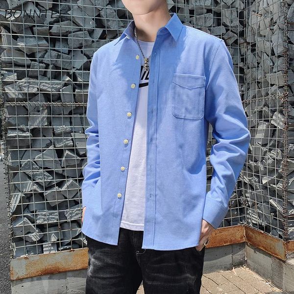 

white shirt men solid long sleeve simple all match mens shirts casual slim fit korean plus size fashion clothing soft, White;black