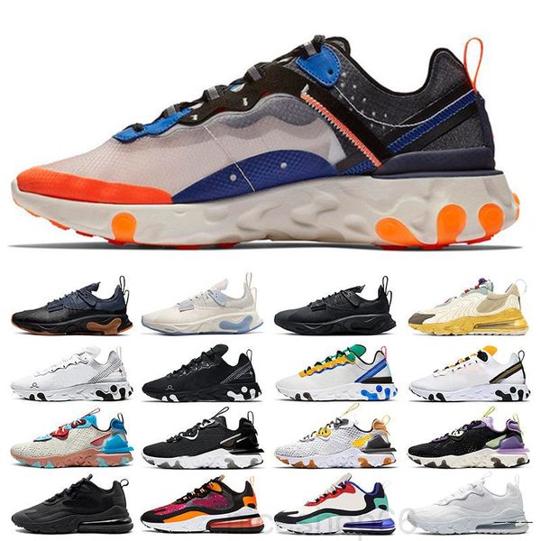 

2021 new tour react element 87 55 mens casual shoes women orange peel sail triple black white taped seams designers sports sneakers kk2z